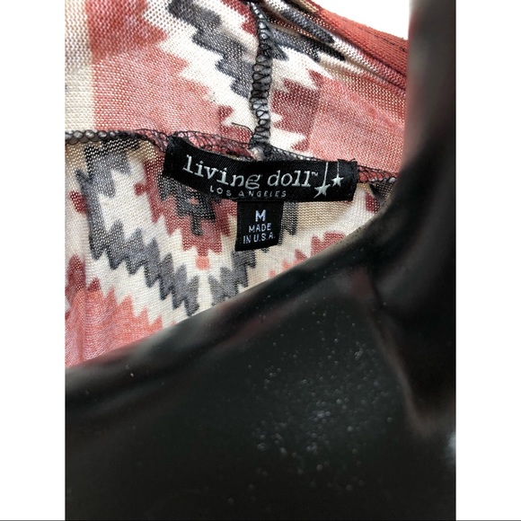 Living Doll Tribal Print Open Sweater - Picture 3 of 4